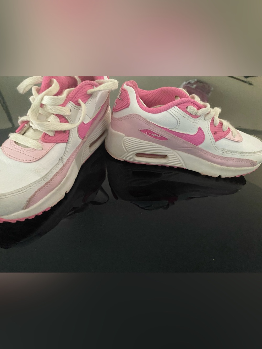 Nike White and Pink Air Max Sneakers